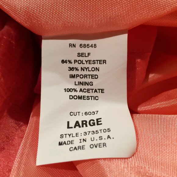 ABS by Allen Schwartz Orange Salmon Cocktail Sun Causal Dress Size Large NWT - Picture 9 of 10